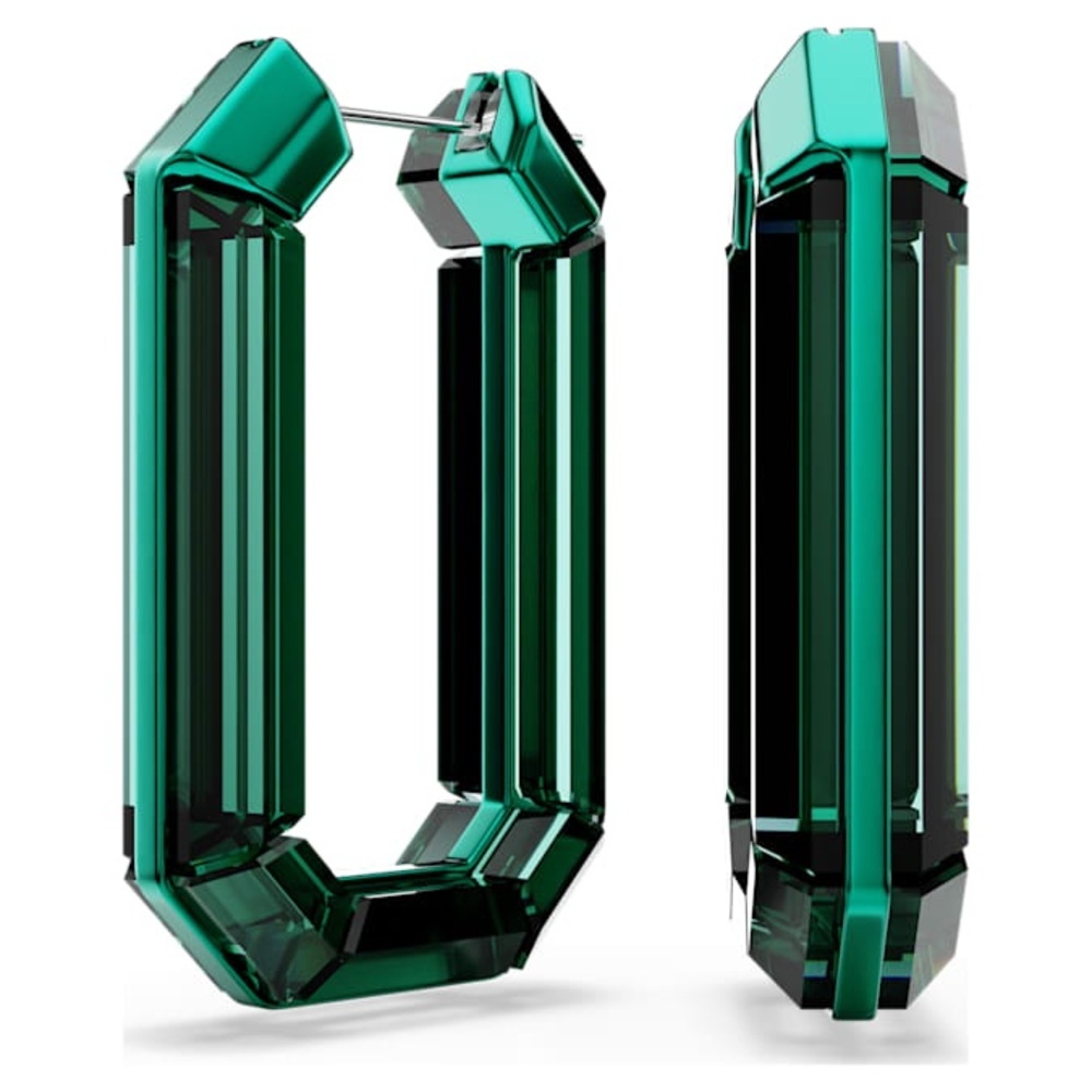 Swarovski lucent hoop emerald green earrings
